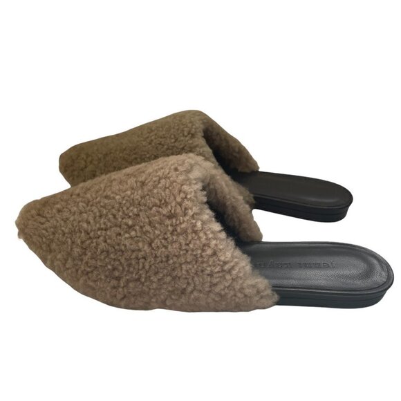 NWOB Jenni Kayne Shearling Fur Trim Slip On Mules Clog Smoke Size 36 - Picture 5 of 9